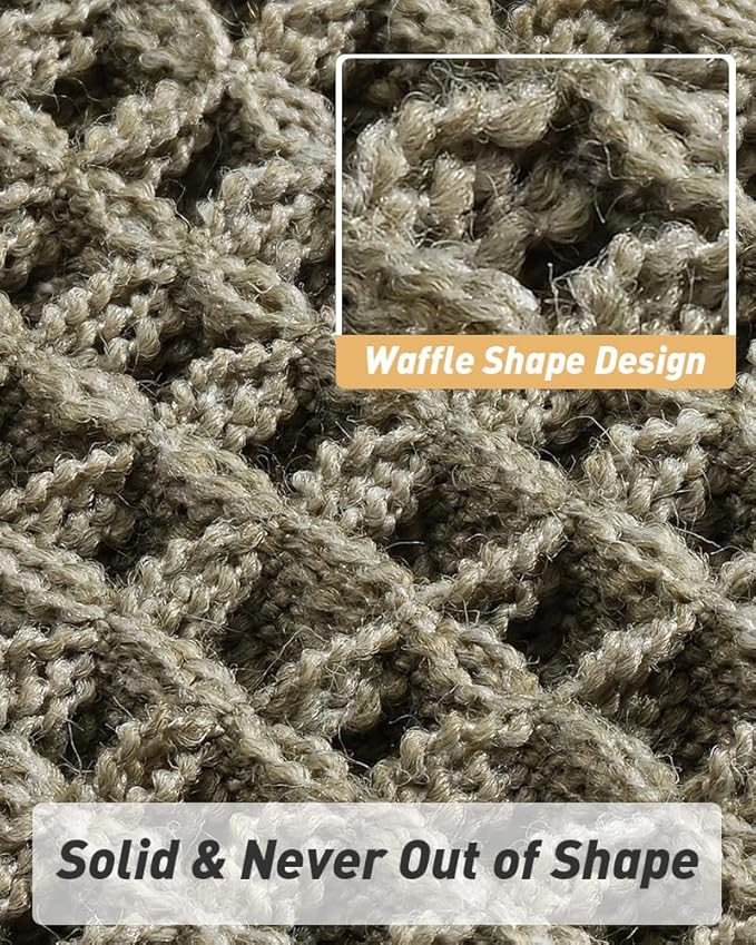 Upgraded Christmas Waffle Runner Rug Super Absorbent Non Slip Bath Mats for Bathroom Floor Washable Bathroom Runner Rug with Tassels, Ideal for Hallway Bedroom Laundry Room, Green, 2' x 5'(24" x 60")