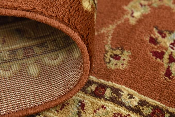 Unique Loom Voyage Collection Traditional Oriental Classic Intricate Design Area Rug (7' 0 x 10' 0 Rectangular, Terracotta/Ivory)