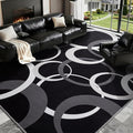 YIHOUSE 8x10 Ft Area Rugs, Concentric Circle Carpet Washable Rug, Black and White Geometric Design Rug for Grand Rooms, Master Bedrooms, Dining Room, Nursery, Home Office Decor, Nonslip Non-Shedding
