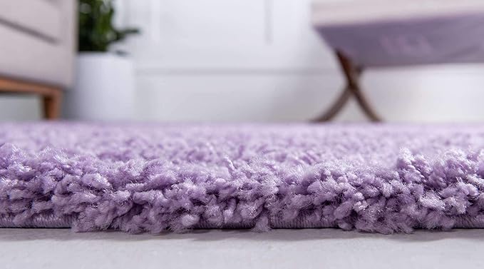Unique Loom Solid Shag Collection Area Rug (7' 1" x 10' Rectangle, Lilac)
