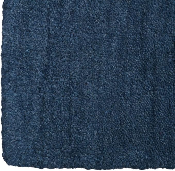 Hand Knotted Loom Wool ECO-Friendly Area Rugs - 10'x10', Square, Blue Color, Solid Plain Design, High Pile Thick Handmade Anti Skid Area Rugs for Living Room, Bed Room (L00111)