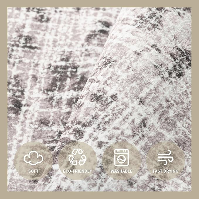 ILANGO 9x12 Modern Area Rug for Living Room Ultra Soft Machine Washable Lightweight Kid & Pet Friendly Stain Resistant Non-Shedding Large Carpet for Bedroom Dining Room Home Office Mat