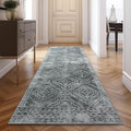 jinchan Hallway Runner Rug 3x8 - Moroccan Kitchen Machine Washable Runner Rug Modern Geometric Soft Faux Wool Ultra-Thin Low-Pile Non-Slip Carpet for Laundry Room Bedroom Farmhouse(3x8ft, Dark Grey)
