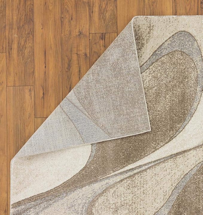 LUXE WEAVERS Spiral Abstract Beige 5x7 Area Rug