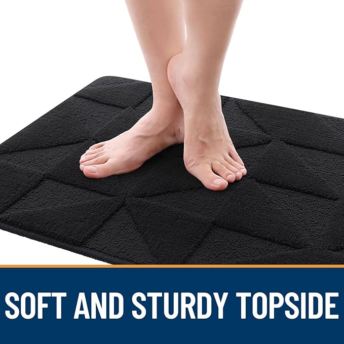 OLANLY Door Mats Indoor, Non-Slip, Absorbent, Dirt Resist, Entrance Washable Mat, Low-Profile Inside Entry Doormat for Entryway (71x47 inches, Black)