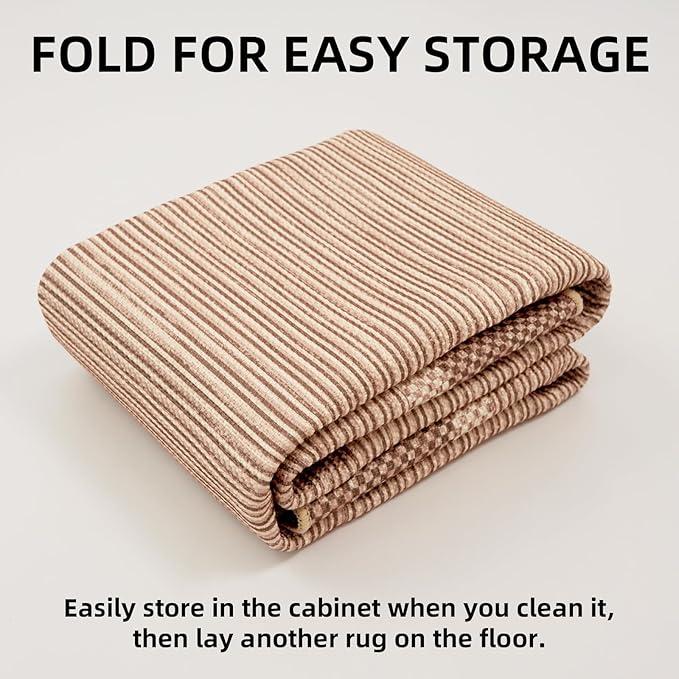 ILANGO Jute Area Rugs for Living Room, Woven Washable Rugs 3'x5' Indoor, Natural Farmhouse Rugs for High Traffice Areas, Non Slip Carpet with Rubber Backing for Bedroom Kitchen Porch