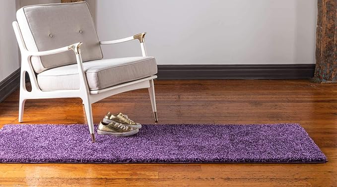 Unique Loom Solo Collection Area Rug - Calabasas (2' 2" x 13' 1" Runner, Violet)