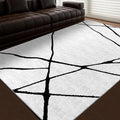 YIHOUSE Modern Washable 8'x10' Area Rug for Living Room Bedroom - Large Abstract Black and White Rug Non-Slip Ultra-Thin Home Decor,Geometric,8x10ft
