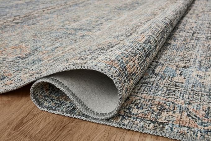 Loloi Amber Lewis Billie Collection BIL-05 Denim/Blush 3'-6" x 5'-6", 0.19" Thick Accent Rug