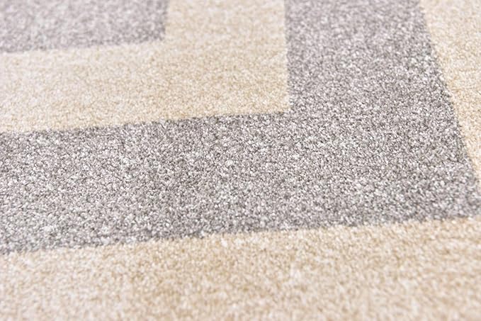 Unique Loom Athens Collection Classic Geometric Modern Border Design Area Rug (10' 0 x 13' 0 Rectangular, Gray/ Beige)