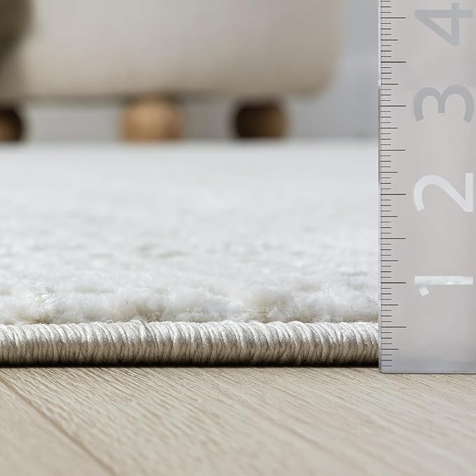Abani Cream Area Rug - 6' x 9' - Living Room & Bedroom - Textured Weave Design - Indoor Use - Easy to Clean, Stain Resistant, Non-Shedding - Neutral Collection