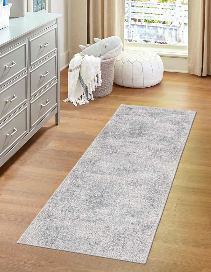 Unique Loom Finsbury Collection Area Rug - Sarah (2' x 8' Runner, Gray/ Ivory)