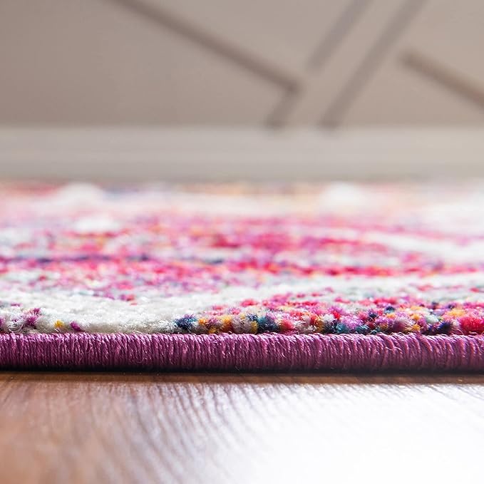 Rugs.com Lattice Frieze Collection Rug – 8' x 11' Multi Medium Rug Perfect for Living Rooms, Large Dining Rooms, Open Floorplans