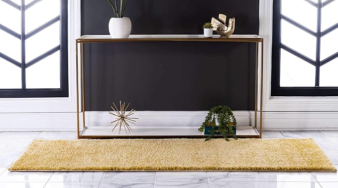 Unique Loom Solo Collection Area Rug - Calabasas (2' 2" x 6' 7" Runner, Yellow)
