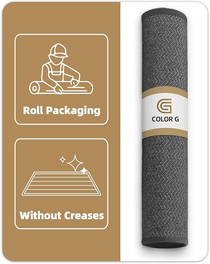 Color&Geometry Thin Indoor Entrance Mats for Home, 17"X29.5" Indoor Mats for Entryway Non Slip Rubber Backed, Dirt Trapper Door Rugs for Entryway Indoor Washable, Charcoal Grey (Rolled-up NO Creases)