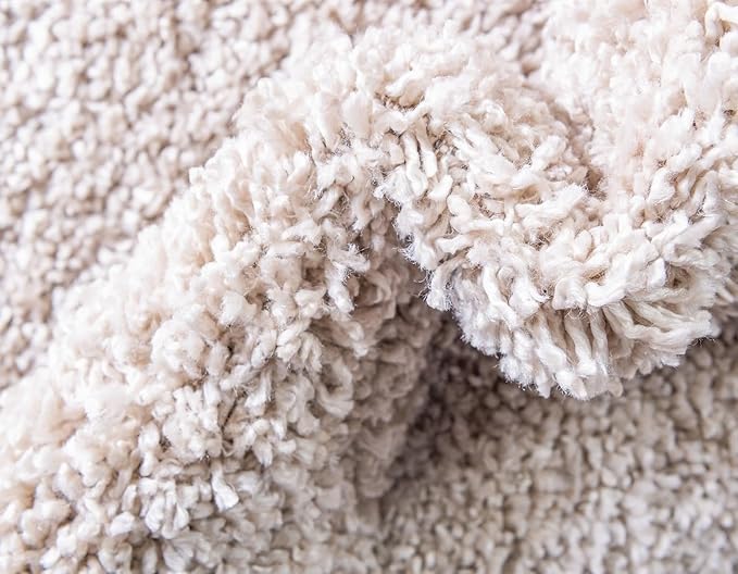 Unique Loom Davos Shag Collection Area Rug - Solid (2' 7" x 16' 5" Runner, Linen)