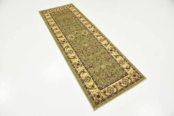 Unique Loom Voyage Collection Traditional Oriental Classic Intricate Design Area Rug (2' 2 x 6' 0 Runner, Green/Ivory)