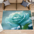 5x8 Blue-Rose Kids Rug - Realistic Florals Dining Room Rug, Flowers Area Rugs Indoor Modern Rugs for Bedroom Hardwood Floors Teen Room