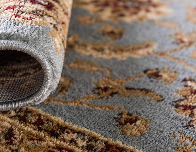 Unique Loom Voyage Collection Traditional Oriental Classic Intricate Design Area Rug (10' 0 x 13' 0 Rectangular, Light Blue/Gold)