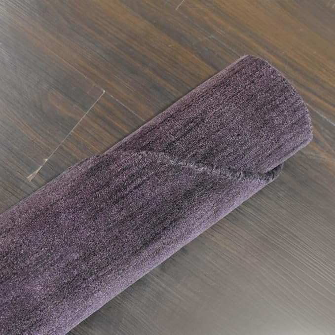 Hand Knotted Loom Wool ECO-Friendly Area Rugs - 8'x8', Octagon, Purple Color, Solid Plain Design, High Pile Thick Handmade Anti Skid Area Rugs for Living Room, Bed Room (L00111)