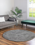 Unique Loom Solo Collection Area Rug - Calabasas (7' 10" Round, Gray)