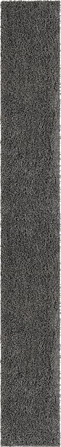 Unique Loom Davos Shag Collection Area Rug - Solid (2' 7" x 20' Runner, Peppercorn)