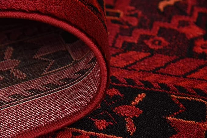 Unique Loom Tekke Collection Area Rug - Sheibani (6' 1" x 9' Rectangle, Red/ Black)
