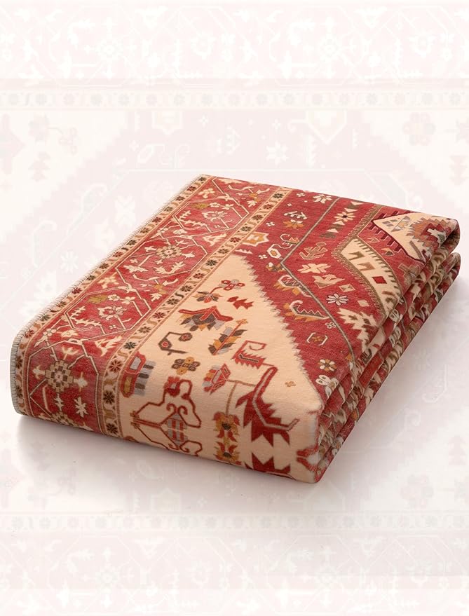 SERISSA Runner Rug for Hallways, 2'6"x8' Washable Non Slip Kitchen Runner Rug, Long Boho Rug Vintage Red Beige Hallway Stair Ultra Soft Print Floor Carpet for Bedroom Bathroom Laundry Room