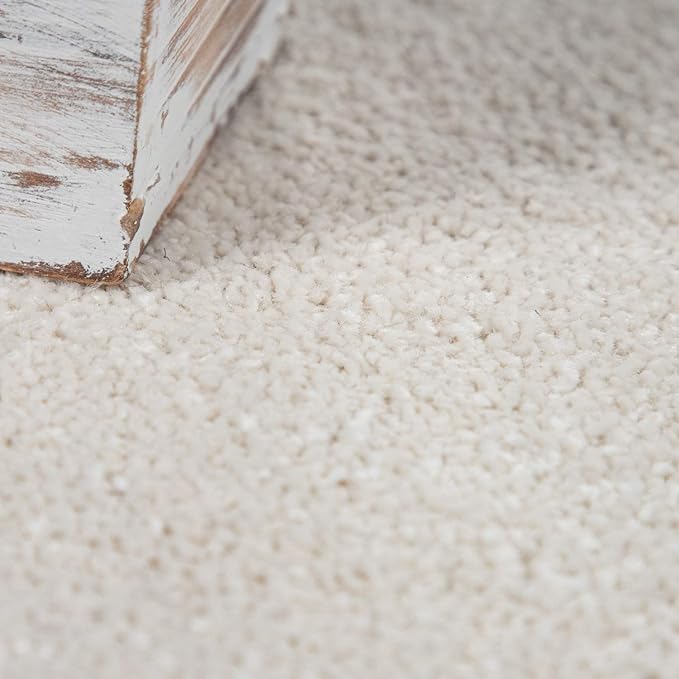 Paco Home Solid Area Rug in Cream Modern Plain Design, Size: 4'7" x 6'7"