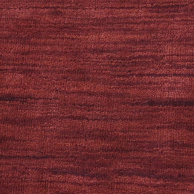 Hand Knotted Loom Wool ECO-Friendly Area Rugs - 10'x10', Octagon, Dark Red Color, Solid Plain Design, High Pile Handmade Anti Skid Area Rugs for Living Room, Bed Room (L00111)