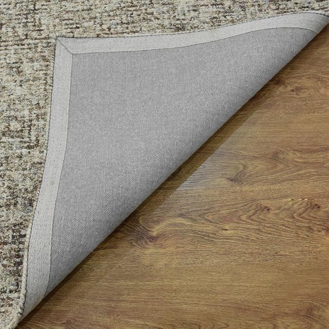 Hand Tufted Wool ECO-Friendly Area Rugs - 4'x6', Rectangle Shape, Dark Brown & Beige, Solid Plain Design, High Pile Handmade Area Rugs for Living Room, Bed Room (KWC111)