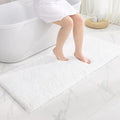 White Bathroom Runner Rug 24x59 Non Slip Fluffy Long Bath Mat for Bathroom Floor Washable Plush Luxury Bath Rug for Tub Absorbent Shower Sink Mat Bedside Rug