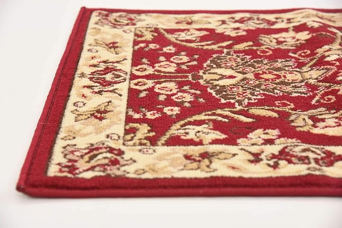 Unique Loom Sialk Hill Collection Area Rug - Washington (2' 2" x 8' 2" Runner Burgundy/Cream)