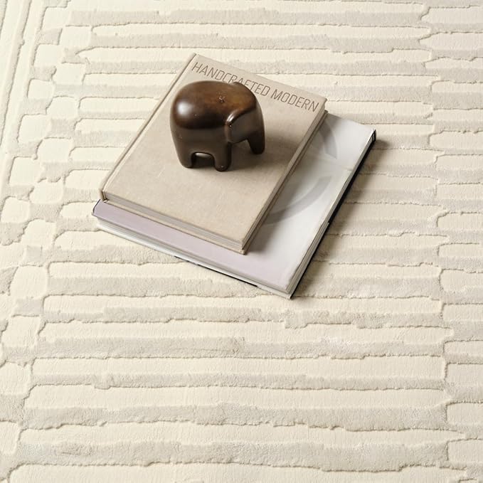 Revival Rugs Soloba 2'7"x9' Machine Washable Runner Rug for Hallway Entryway - 100% Recycled Oeko-TEX Certified, Medium Pile, Beige, Cream