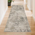 Modern Runner Rugs for Hallway 2x6, Medallion Abstract Runners for Kitchen Floor, Entryway, Washable Non Slip with Rubber Backing, Low Pile Stain Resistant Carpet (Taupe Brown)