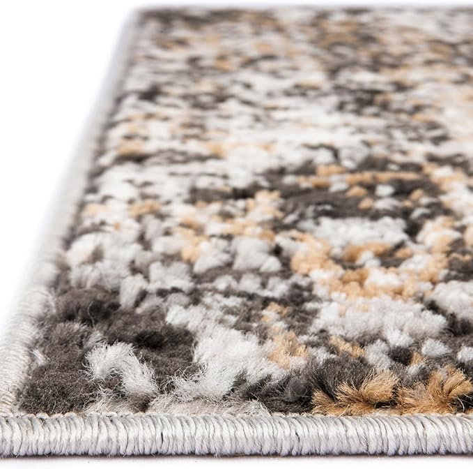 Rugs.com Leipzig Collection Rug – 5 Ft Square Beige Low-Pile Rug Perfect for Living Rooms, Kitchens, Entryways