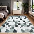 Modern Abstract Rug 5x7 Machine Washable, Boho Area Rugs for Living Room Bedroom Low-Pile, Large Throw Floor Carpet Non Slip Ultra-Thin Soft Indoor Gray