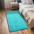 Teal Blue Rug Fluffy Rugs, 3x5 Teal Area Rugs for Bedroom, Soft Cute Baby Play Mat, Indoor Floor Carpet for Teen, Nursery, Preppy Dorm, Plush Aesthetic Bedside Rug