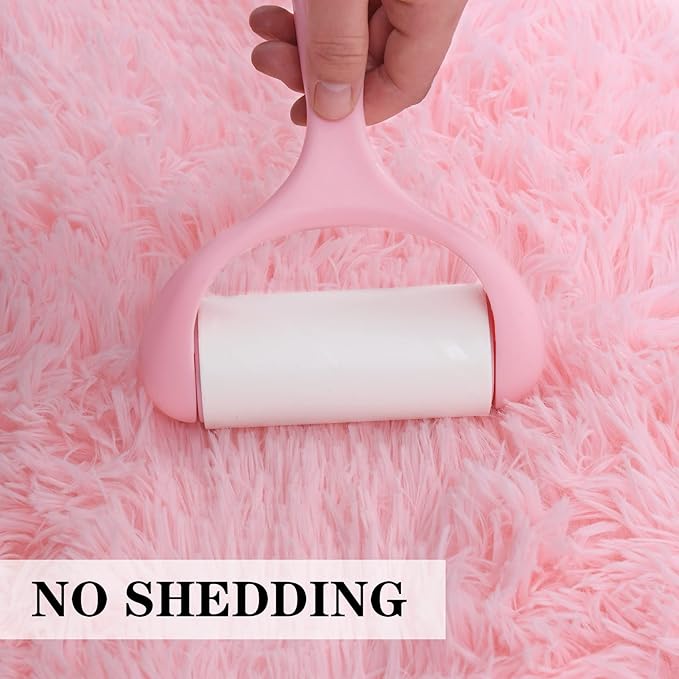duduta Pink Fluffy Rug 4x6 ft, Shaggy Plush Carpet Bedroom Nursery Living Room Dorm Decor