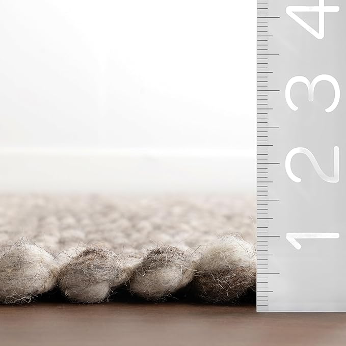 Rugs USA Marilyn Charcoal/Ivory, 6' x 9', Hand Woven, Marled, Wool, Soft and Cozy, High Traffic, Stain Resistant, Easy Clean, Durable Area Rug for Bedroom, Living Room, Dining, Den, Foyer