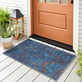 GLN Rugs Contemporary Collection - Machine Washable Area Rug, Contemporary Washable, Non Slip, Low Pile Chenille Rug, Living Room, Bedroom, Kitchen Rug (2' x 3' Midnight/Multi)