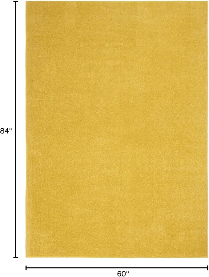 Nourison Home Nourison Essentials Yellow 5' x 7' Area Rug - Easy Clean, Non Shedding, Bed Room, Living Room, Dining Room, Kitchen (5' x 7')