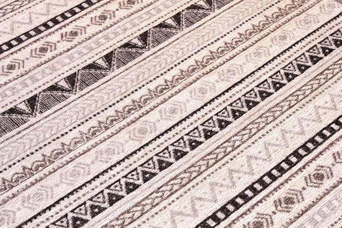 Alfa Rich 5x8 White Black Gray Washable Area Rugs for Living Room Bedroom Kitchen Cotton Decor Rug
