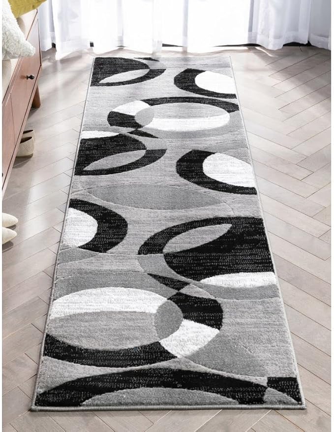 Well Woven Dulcet Bingo Grey Modern Geometric 2'7" x 9'10" Runner Rug