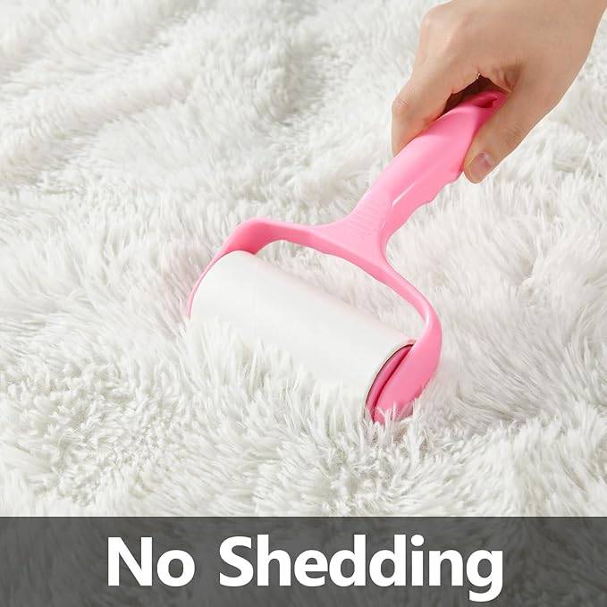 Large Shag Area Rugs 8 x 10, Plush Fuzzy Rugs for Living Room, Ultra Soft Fluffy Furry Rug for Bedroom, Indoor Carpet Nursery Rugs for Kids Room Home Decor, White