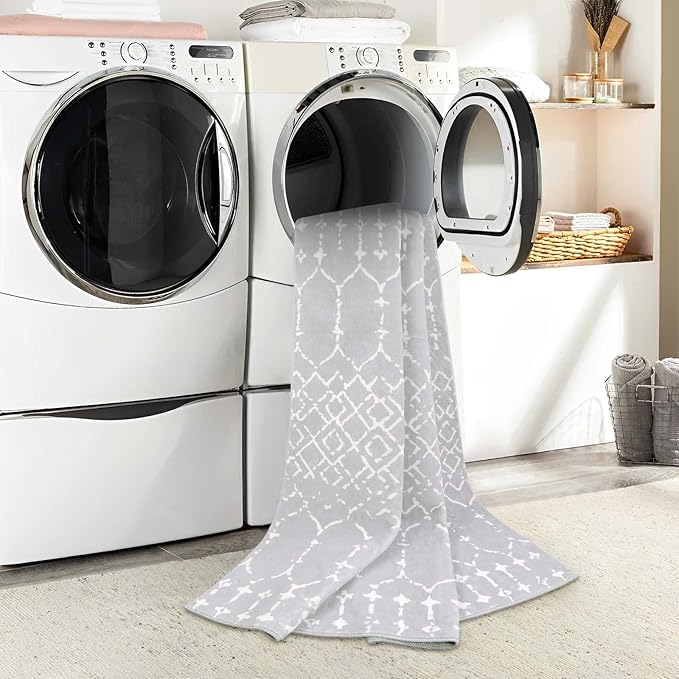 Lahome Moroccan Runner Rugs for Hallway 2x8 Throw Ultra-Thin Kitchen Rugs Runner Non Skid Washable Non-Slip Entryway Carpet Grey Distressed Print Mat for Bathroom Bedroom Laundry Room