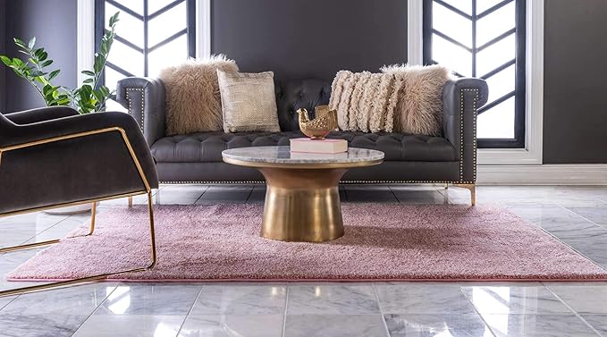 Unique Loom Solo Collection Area Rug - Calabasas (5' 3" x 7' 7" Rectangle, Pink)