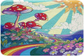 Erosebridal Cute Mushroom Bathroom Rugs 70s Theme Rainbow Mats for Kids Girls Vintage Retro Sun Stars Ultra Soft Bathtub Rugs 20x32 Hippie All Seeing Eye Room Decor Groovy Flower Bath Mat