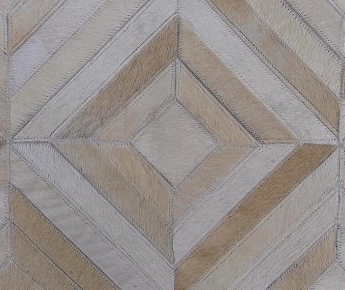 Premium Diamond Patterned Leather Area Rug - 2.5X8 ft - White- Luxury Non Slip Floor Accent for Dining Room, Living Room, Entryway, Elegant Collection Indoor Carpet