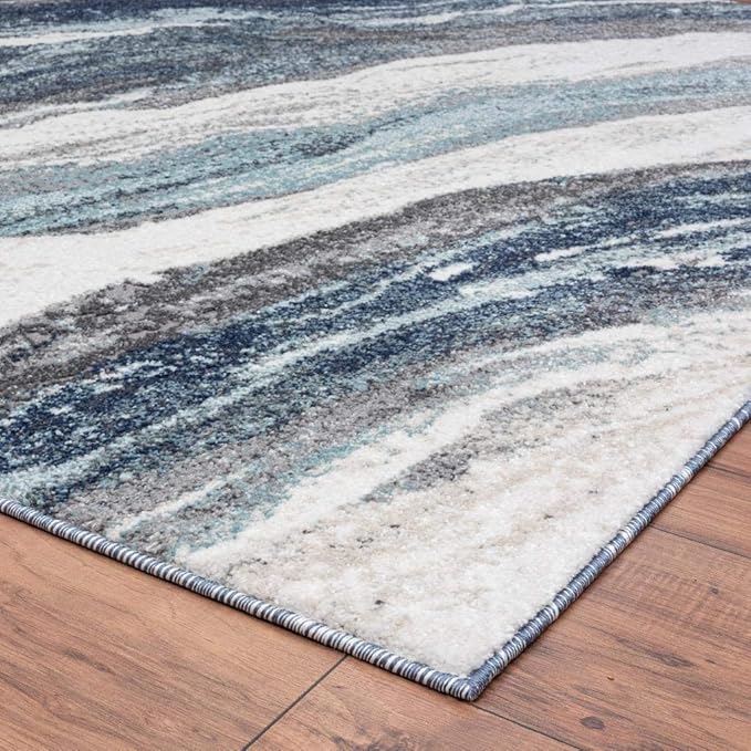 LUXE WEAVERS Lagos Collection 7983 Blue 6x9 Art Deco Area Rug